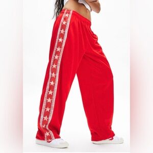 Urban Outfitters BDG Red Track Star Tricot Pant, Wmns Sise SM